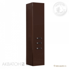 Шкаф-колонна подвесная Акватон Америна (340×1520 мм) темно-коричневый 1A135203AM430