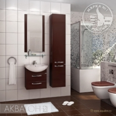 Тумба под раковину Акватон Ария 50 М (470х542 мм) темно-коричневая 1A140001AA430