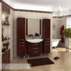 Тумба под раковину Акватон Ария 80 Н (760х833 мм) темно-коричневая 1A141301AA430
