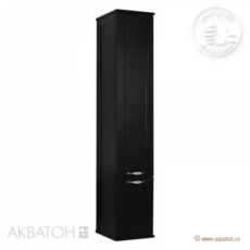 Шкаф-колонна Акватон Леон (312х1602мм) ясень черный 1A186503LBPT0