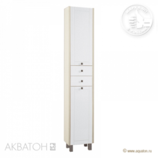 Шкаф-колонна Акватон Альпина с бельевой корзиной (358х2000мм) дуб молочный 1A133603AL530
