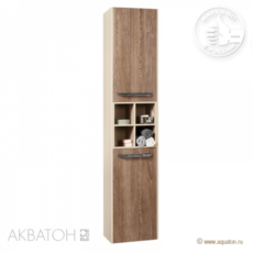 Шкаф-колонна подвесная Акватон Блент (350х1655 мм) кремовый/дуб европейский 1A167403BLAP0