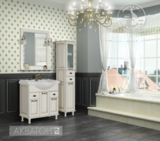 Тумба под раковину Акватон Жерона 85 (840х820 мм) белое золото 1A158501GEM40