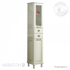Шкаф-колонна Акватон Жерона правая (350х1682 мм) белое серебро 1A158903GEM2R