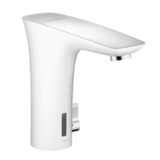 Смеситель для раковины электронный, с регулировкой температуры Hansgrohe PuraVida белый/хром 15170400