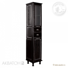 Шкаф-колонна Акватон Жерона левая (350х1682 мм) черное серебро 1A158903GEM5L