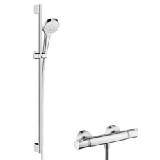 Душевой набор Hansgrohe Croma Select S Vario с термостатом Ecostat Comfort (белый/хром) 27014400