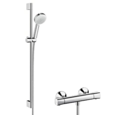 Душевой набор Hansgrohe Crometta 100 Vario с термостатом Ecostat Universal (белый/хром) 27031400