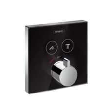 Термостат для двух потребителей Hansgrohe ShowerSelect (черное стекло) 15738600