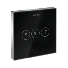 Модуль с тремя запорными клапанами Hansgrohe ShowerSelect (черное стекло) 15736600