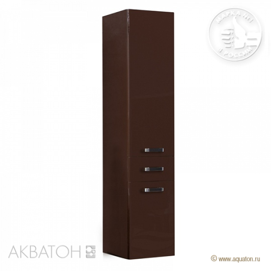 Шкаф-колонна подвесная Акватон Америна (340×1520 мм) темно-коричневый 1A135203AM430