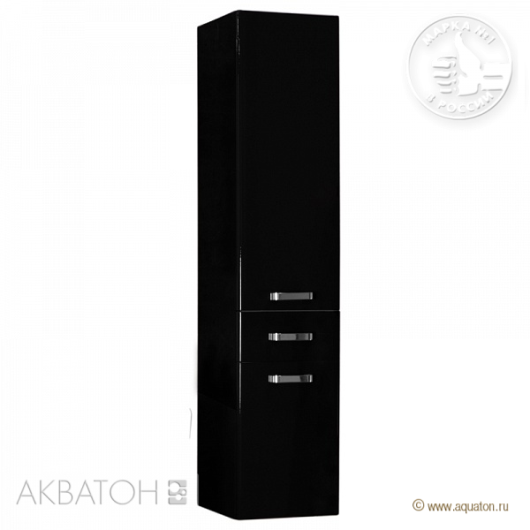 Шкаф-колонна подвесная Акватон Америна (340×1520 мм) черный 1A135203AM950