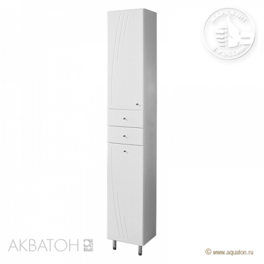 Шкаф-колонна Акватон Минима-М с бельевой корзиной левая (323х2020мм) белый 1A132303MN01L