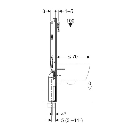 Инсталляция для подвесного унитаза Geberit Duofix Sigma 8 111.796.00.2