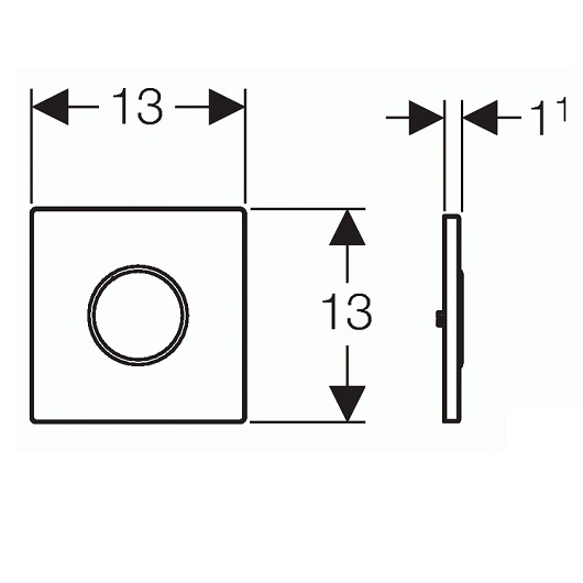 Привод смыва для писсуара Geberit Sigma10 116.035.SN.1 (нерж. сталь, ИК датчик, батарея 1,5 В)