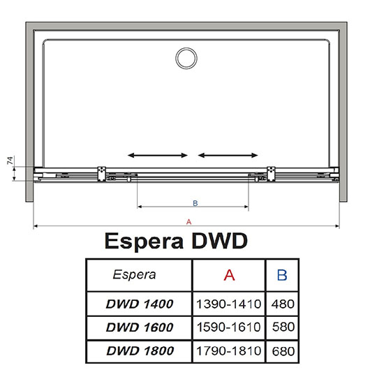 Душевая дверь Radaway Espera DWD (1600х2000 мм) профиль хром глянцевый/стекло прозрачное 380126-01