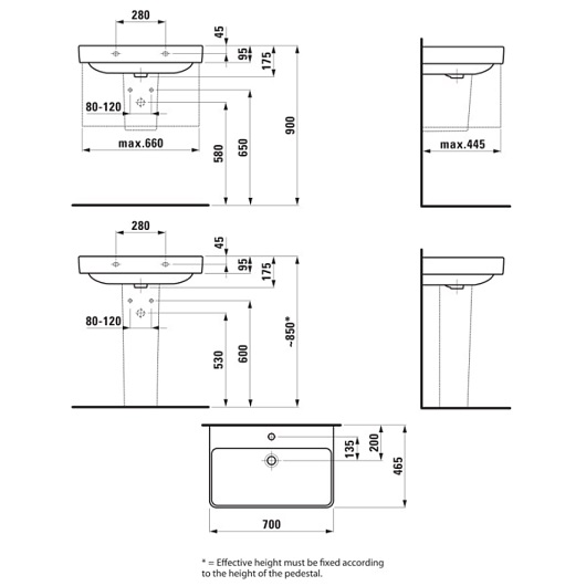 Раковина Laufen Pro S 1096.7 (8.1096.7.000.104.1, 700х465 мм)