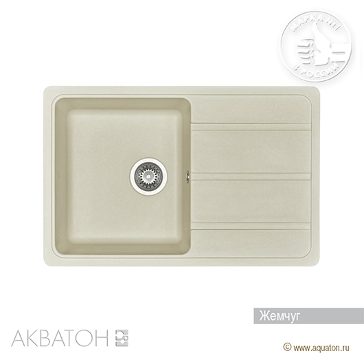 Кухонная мойка Акватон Аманда Жемчуг 1A712832AD240 (780х510 мм)