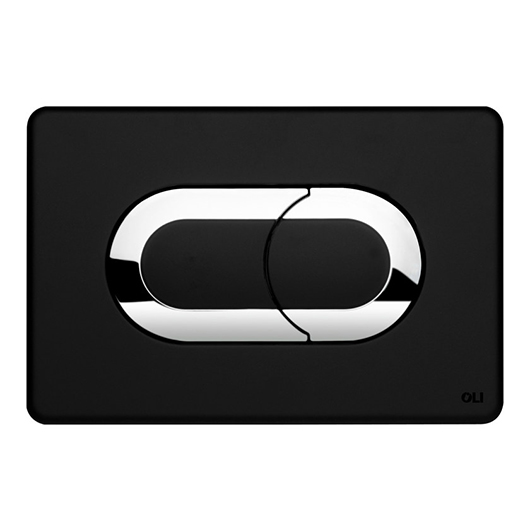 Смывная клавиша OLI SALINA черная Soft-touch/хром глянцевый 640097 (пневматическая)