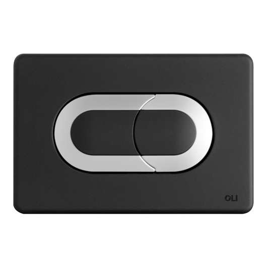 Смывная клавиша OLI SALINA черная Soft-touch/хром матовый 640099 (пневматическая)