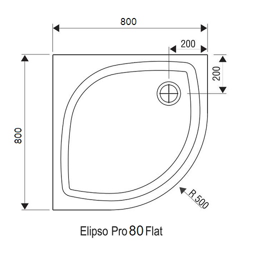 Душевой поддон Ravak Elipso Pro-80 Flat XA234411010 (800х800 мм)