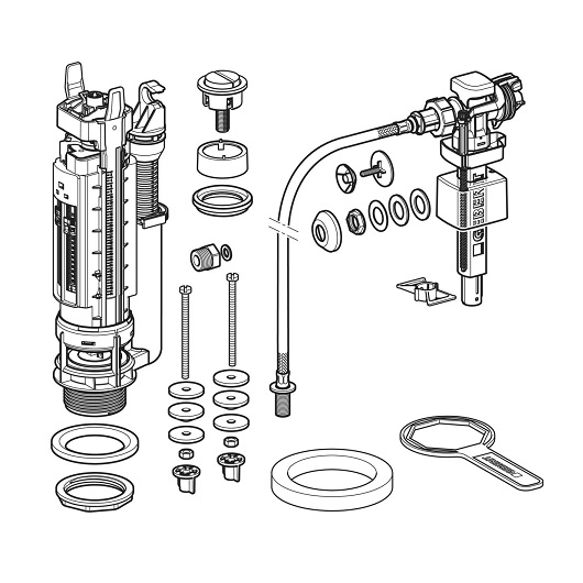 Смывной механизм для унитаза Geberit тип 290-383 283.313.21.5 универсальный