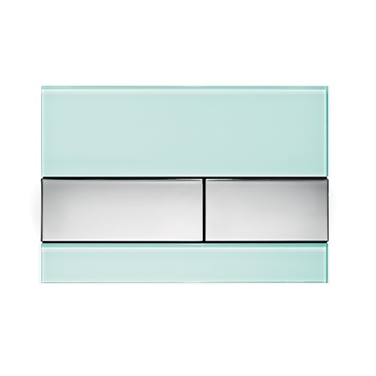 Стеклянная панель смыва TECE TECEsquare 9240805 (зеленое стекло/клавиши хром глянцевый)