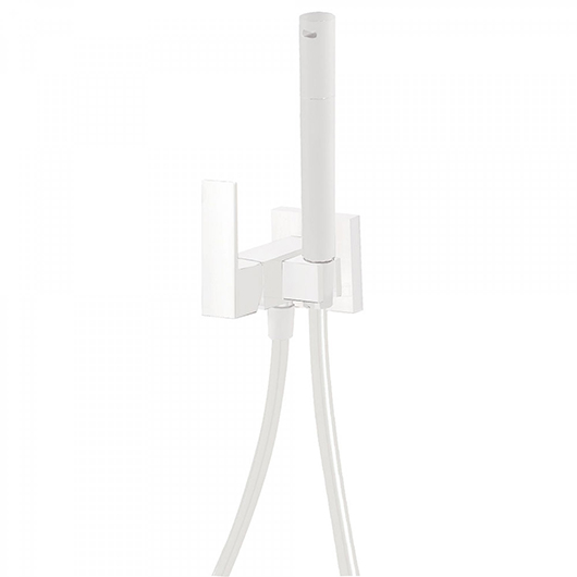 Гигиенический душ со смесителем TRES Cuadro 00612301BM (белый матовый)