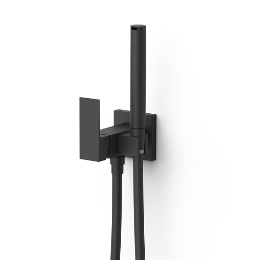 Гигиенический душ со смесителем TRES Cuadro 00612301NM (черный матовый)