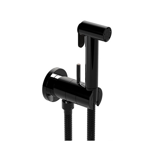 Гигиенический набор Huber Shower TT00794540 (черный матовый) со смесителем