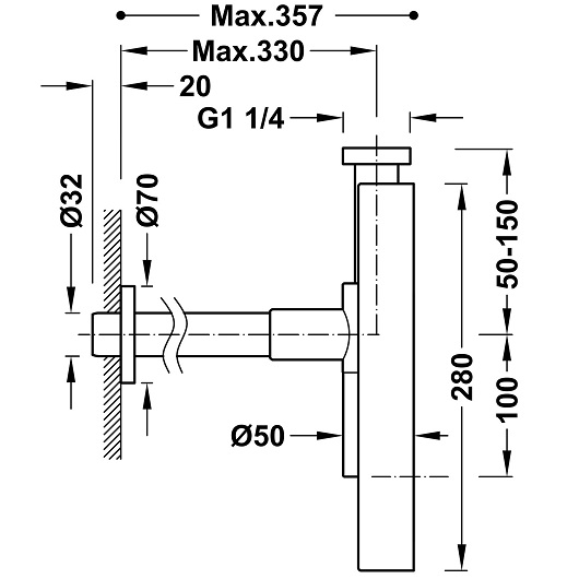 Сифон для раковины TRES 10710342 (хром)