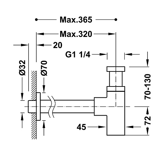 Сифон для раковины TRES 13463420 (хром)