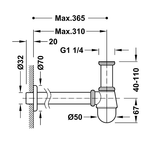 Сифон для раковины/биде TRES 13463440 (хром)