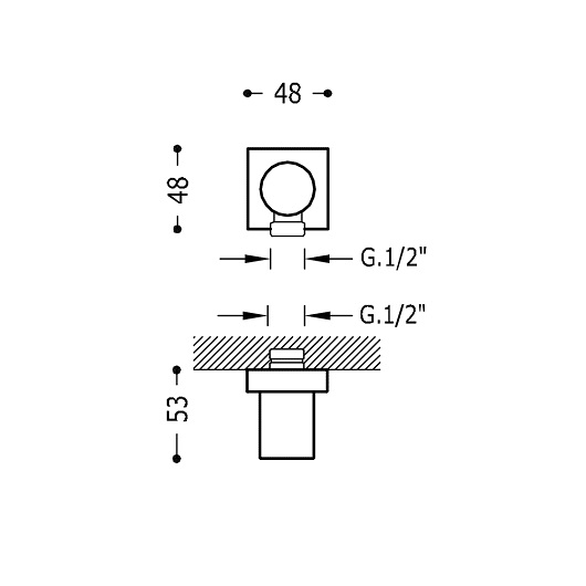 Шланговое подсоединение TRES Showers 06118301 (хром)