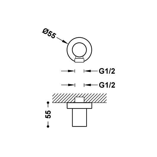 Шланговое подсоединение TRES Showers 20518301 (хром)