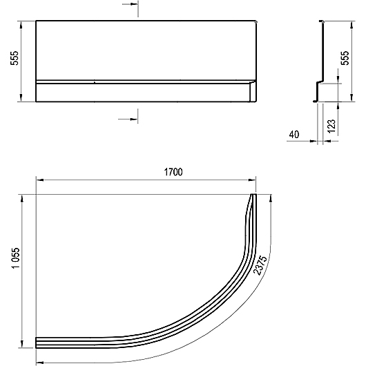 Передняя панель для ванны Ravak Rosa II R 170 CZ41200AN0 (правая)