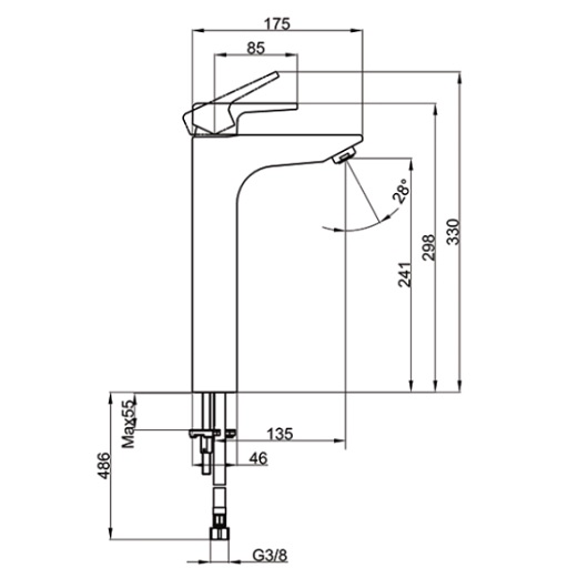 Смеситель для раковины Villeroy & Boch Subway 2.0 TVW10210611061 (без ...