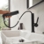 Смеситель для раковины Hansgrohe Finoris 76063670 (с вытяжным душем, матовый черный)