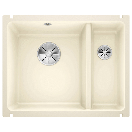 Мойка кухонная Blanco Subline 350/150-U 523742 (Ceramic PuraPlus, глянцевый магнолия, чаша слева, 567х456 мм)