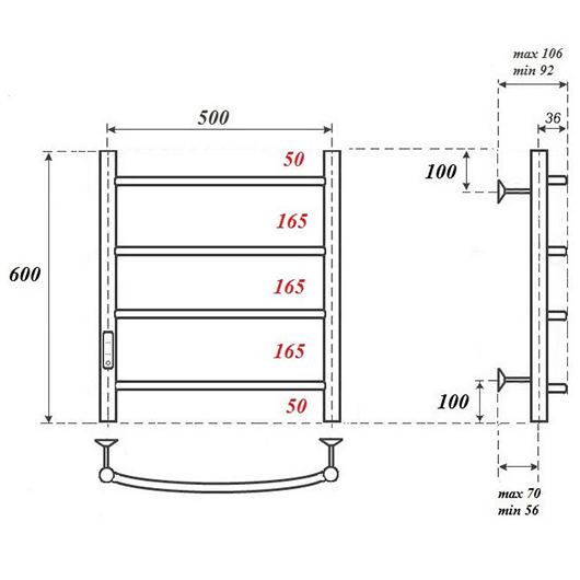  электрический Point Афина PN04756B (500х600 мм .