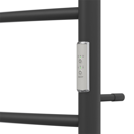 Полотенцесушитель электрический с полкой Point Афина П3 PN04846PB (400х600 мм, черный, диммер справа)