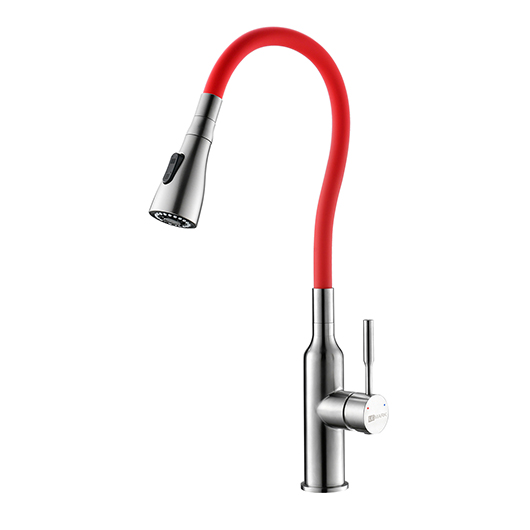 Смеситель для кухни Lemark Expert LM5082S-Red (красный/сталь)