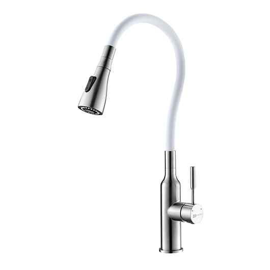 Смеситель для кухни Lemark Expert LM5082S-White (белый/сталь)