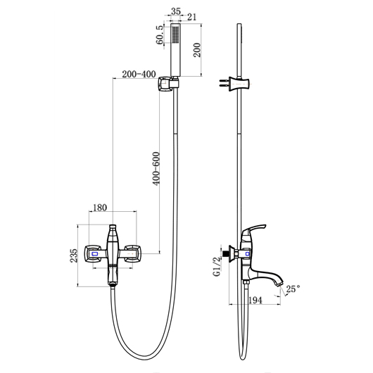 Смеситель для ванны Lemark Nubira LM6214ORB (черная бронза)