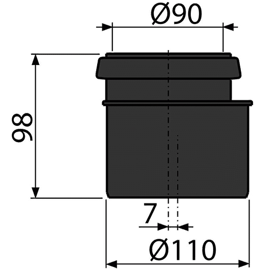 AlcaPlast M900 Wand-WC Aansluitgarnituur - Complete Set DN 90/110