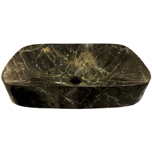 Раковина накладная Scarabeo Moonn 70 5502/G (720х420 мм) черный мрамор