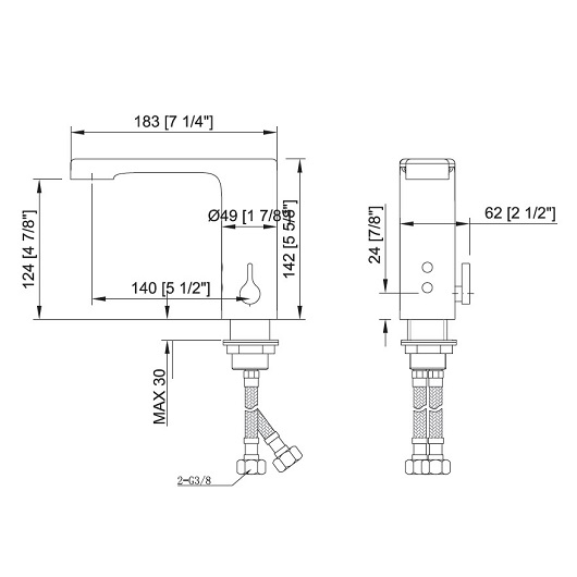 Смеситель для раковины Nofer Luxmatic 07260M.B (хром) электронный