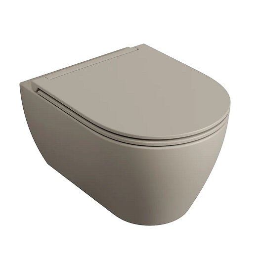 Чаша подвесного унитаза Scarabeo Glam Bicolors 5201/TW/B52 безободковая, Twist Vortex (Sand)