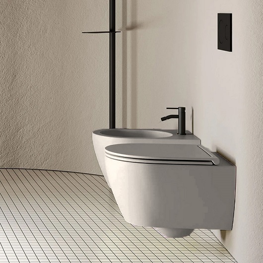 Чаша подвесного унитаза Scarabeo Glam Bicolors 5201/TW/B52 безободковая, Twist Vortex (Sand)