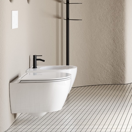 Чаша подвесного унитаза Scarabeo Glam 5201/TW безободковая, Twist Vortex